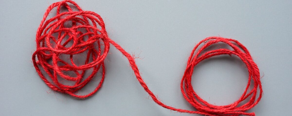 A thread spun from a tangled yarn